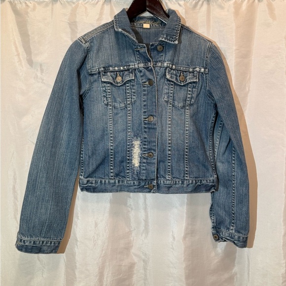 American Eagle Denim Jacket Size Medium – Distressed Classic Jean Jacket - Picture 1 of 7